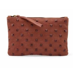 MOLLY G 'Rebel Mini' Leather Clutch in Cognac